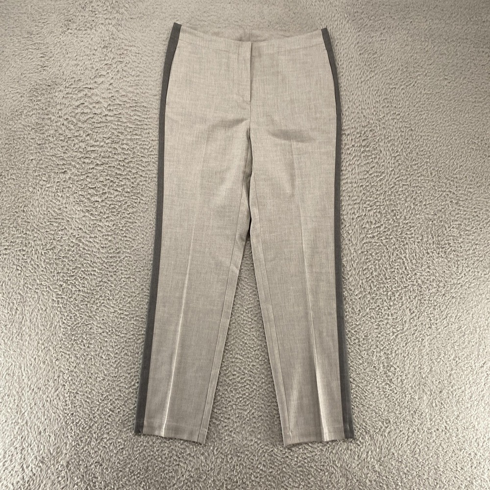 J. Jill Pants Womens 6 Gray Slim‎ Ankle Side Stripe Twill Stretch Office Work